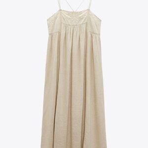 Zara Linen Blend MIDI Dress - Size : Large